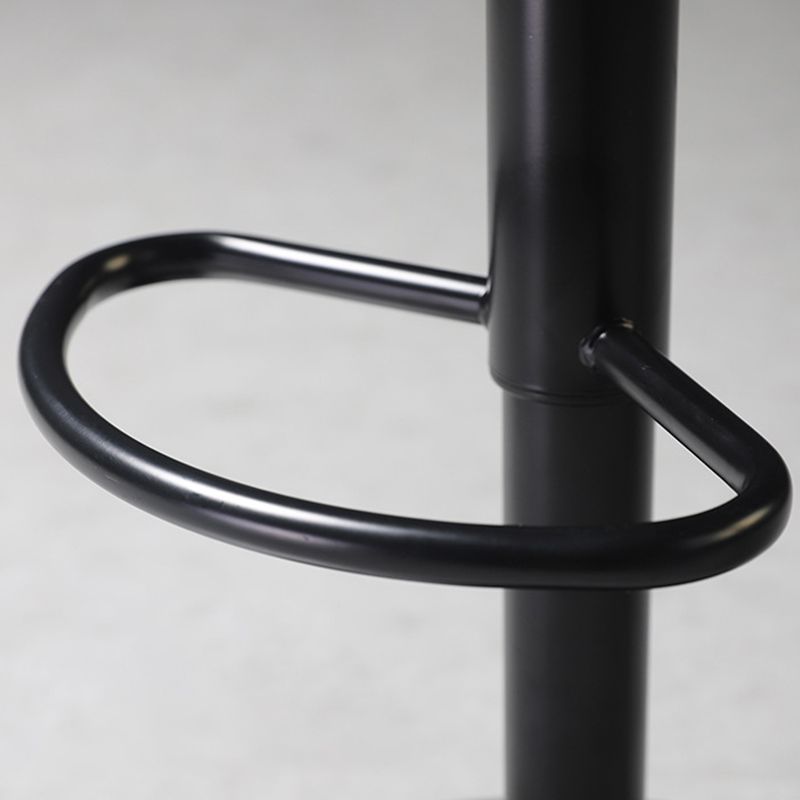 Scandinavian Adjustable Height Stool Leather Counter Stool with Footrest