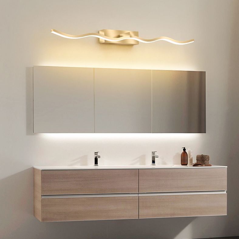 Modern Minimalist Style Linear Flush Mount Wall Sconce Metal Wall Mounted Lighting for Bathroom