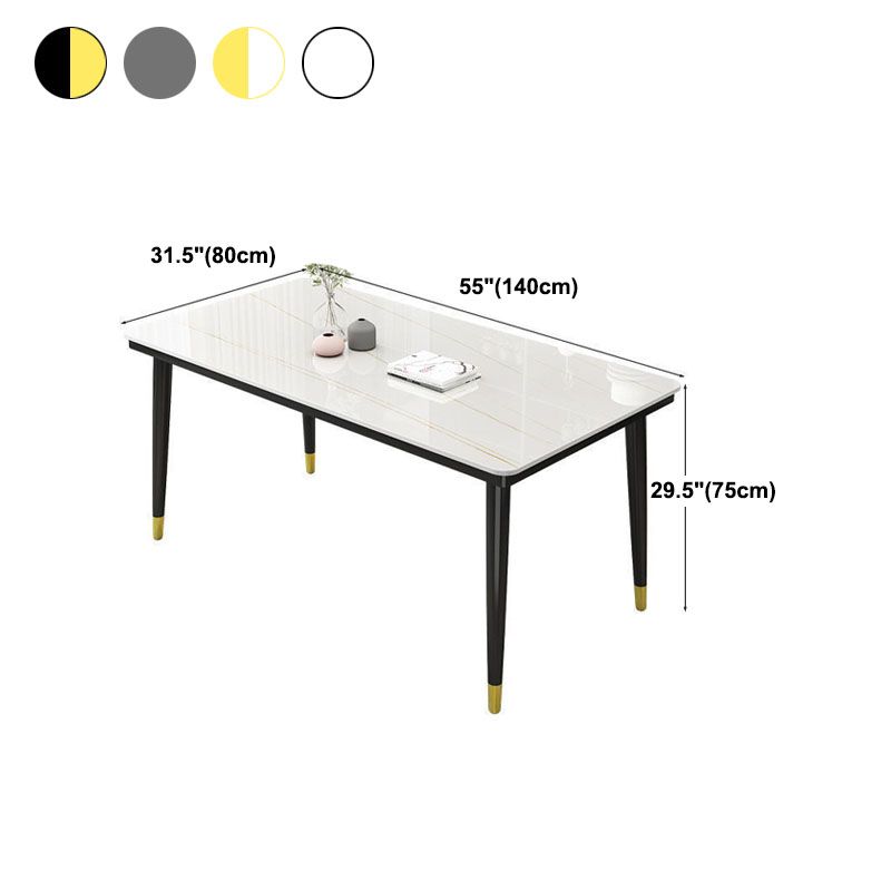 Modern White Marble Counter Table Rectangle Dining Table for Kitchen