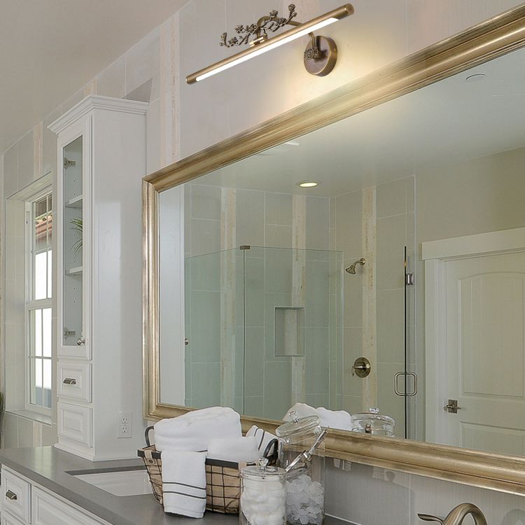 Brass LED Wall Sconce Indoor Wall Sconce Lighting with Acrylic Shade for Bathroom