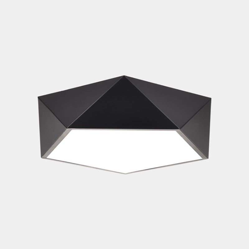 Geometric Shape Ceiling Mounted Fixture Minimalist Metal LED Flush Mount Light for Office