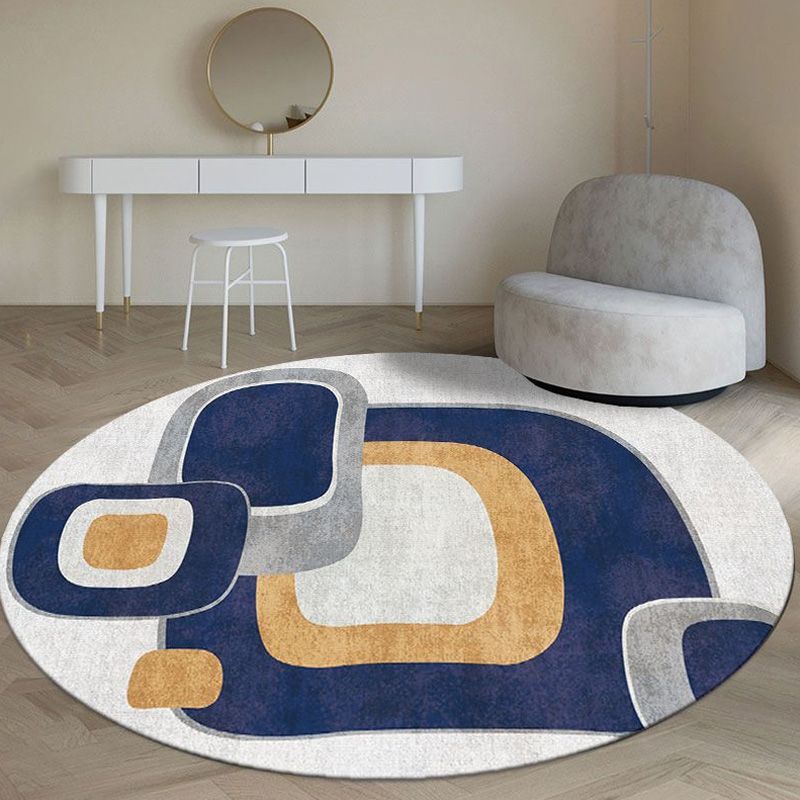 Creative Multicolor Modernism Rug Polyester Colorblock Rug Washable Pet Friendly Non-Slip Carpet for Living Room
