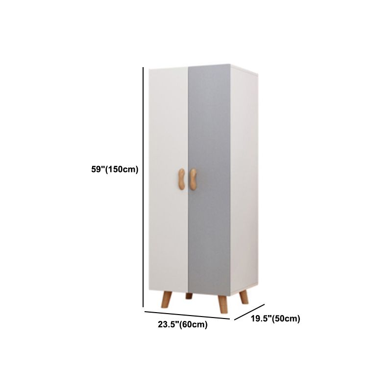 Modern Matte Finish Wardrobe for Home Wood Storage Cabinet with Hinged Door