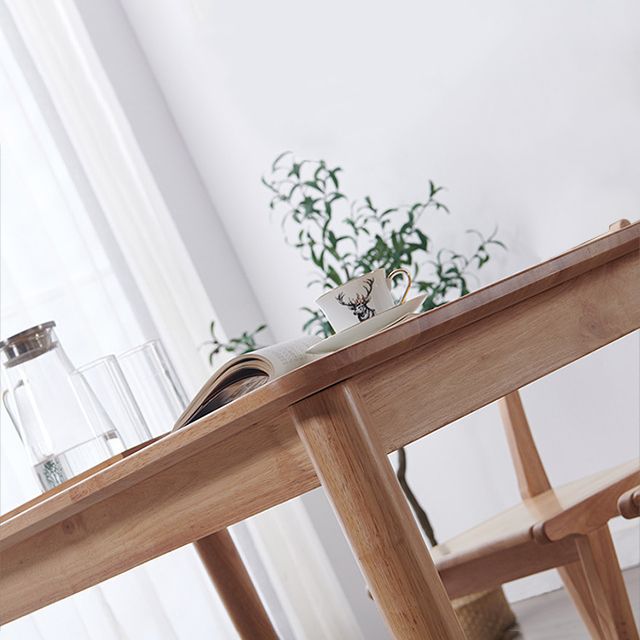 Mesa de madera de balata rectángulo mesa de comedor moderna con 4 patas para restaurante