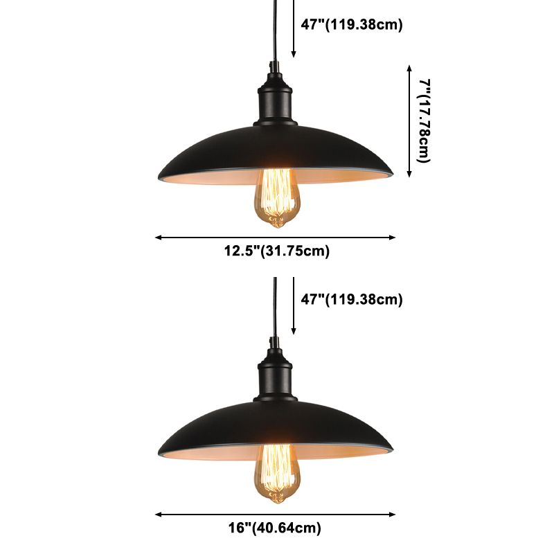 Industrial 1-Light Hanging Ceiling Light Tapered Metal Ceiling Pendant Light
