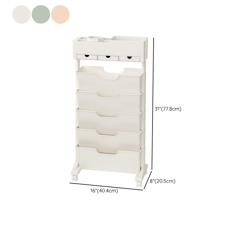 Contemporary Plastic Bookcase Standard Open Back Bookshelf for Office