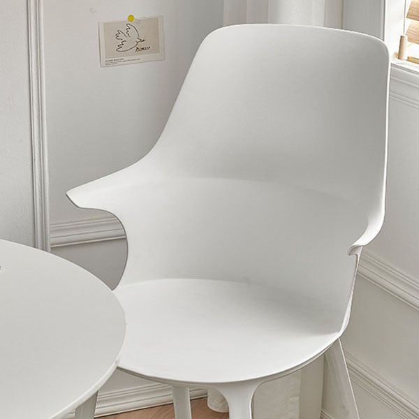 Plastic Side Chair Scandinavian Style Arm Solid Back Chairs for Home