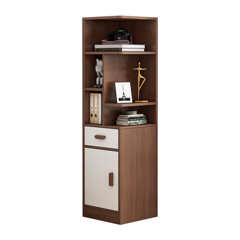Engineered Wood Shelf Bookcase Scandinavian Corner Bookcase for Study Room