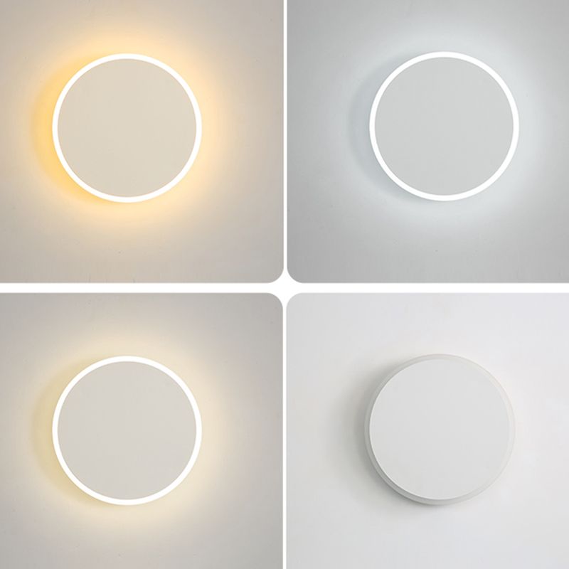 1-licht ronde schaduw Wand SCONCE Moderne eenvoudige stijl Wandverlichting in het wit