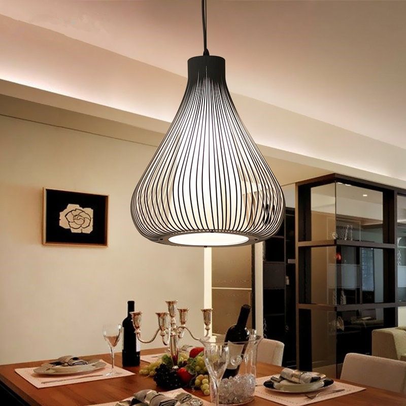 Onion Shape Hanging Pendant Light Modern Style Metal Pendant Lighting Fixture for Dinning Room