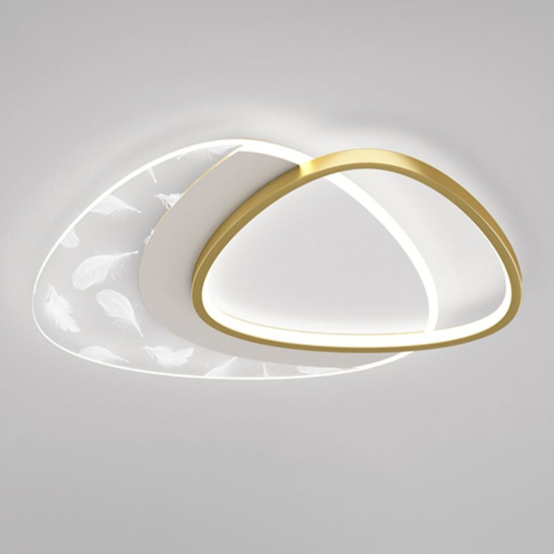 2 Light Geometry Ceiling Lamp Modern Style Metal Ceiling Lighting for Living Room