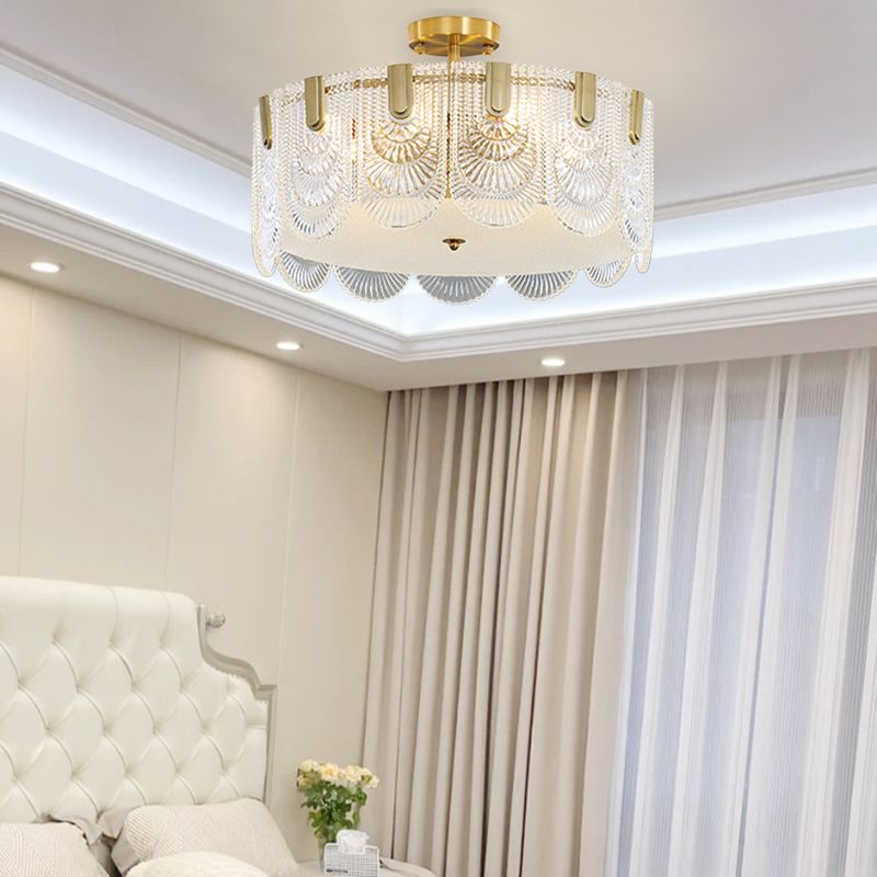 Modern Ceiling Light Glass Flush Mount Ceiling Light Fixture for Bedroom