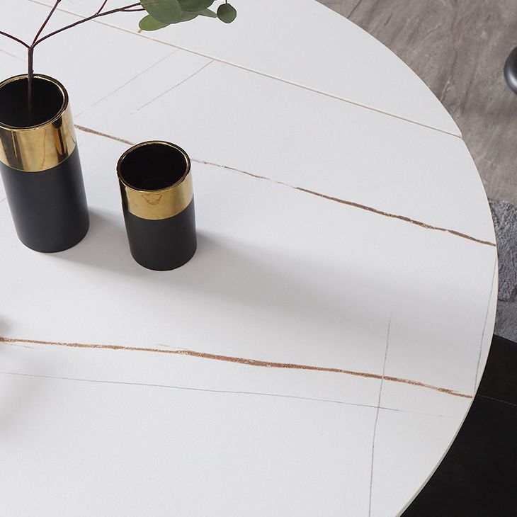 Rectangular Sintered Stone Dining Table Modern Furniture with Pedestal Base