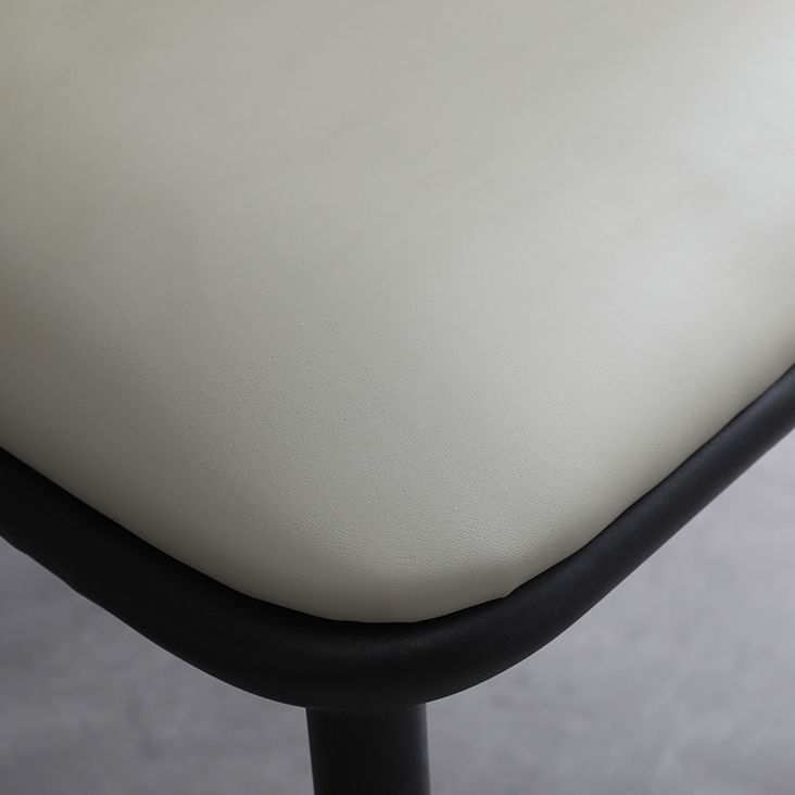 Minimalist Style Leather Dining Chairs Solid Back Upholstered Side Chair for Home