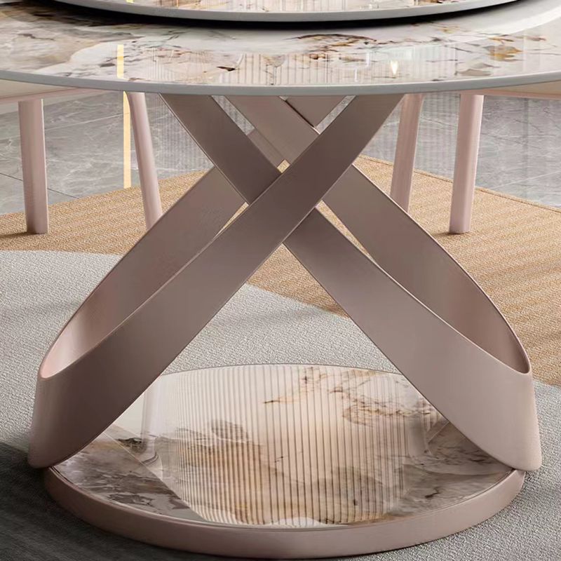 Modern Sintered Stone Dining Table Pedestal Casual Dining Table