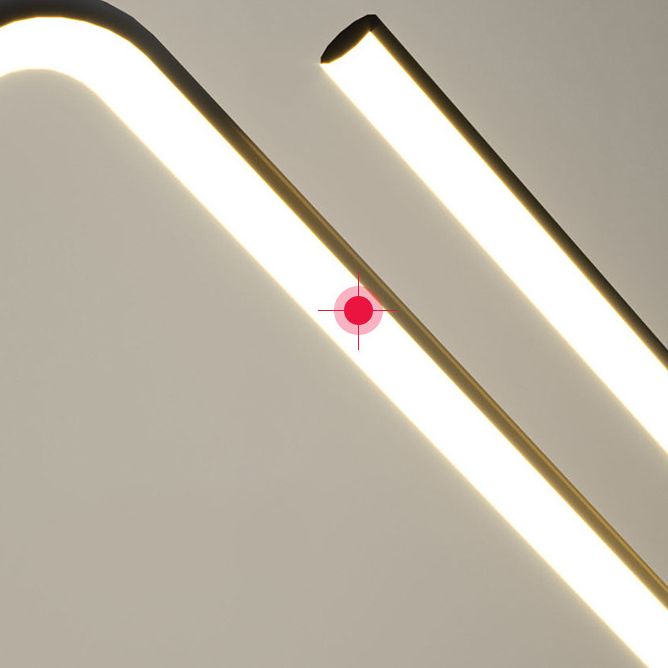 Nordic Minimalist Rectilinear Chandelier Lamp Metal Hanging Pendant Lights for Restaurant