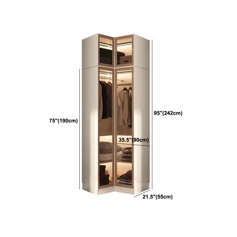Contemporary Style Wardrobe White Colour Wood Wardrobe Closet for Home