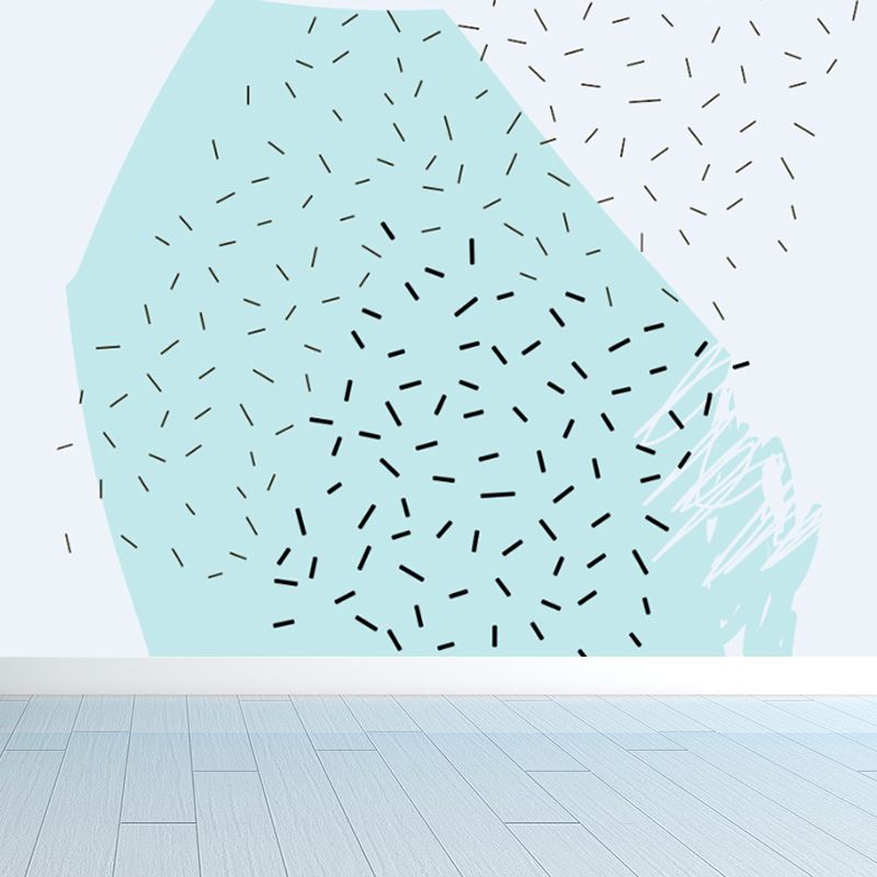 Childrens Art Tree Drawing Mural Soft Color Water Resistant Wall Covering for Kids Room