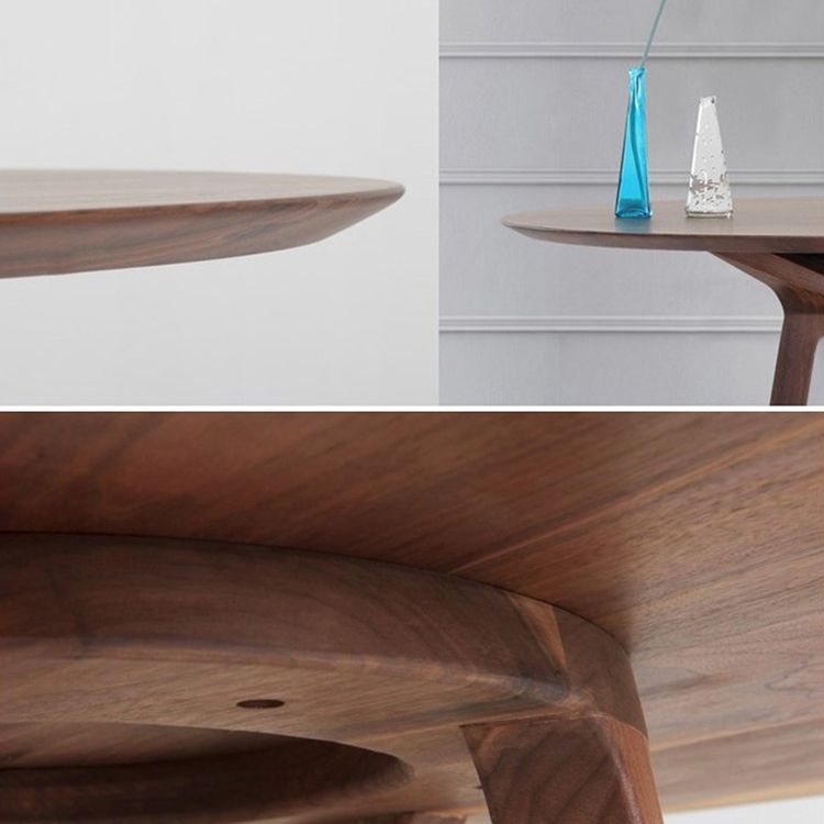 Runder massiver Holzbrauner Tontisch Moderner Sockstisch für Esszimmer