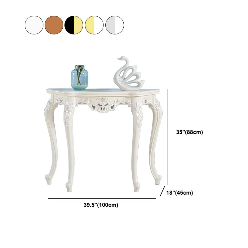 Victorian Hall 4 Legs Solid Wood Half Moon Console Accent Table