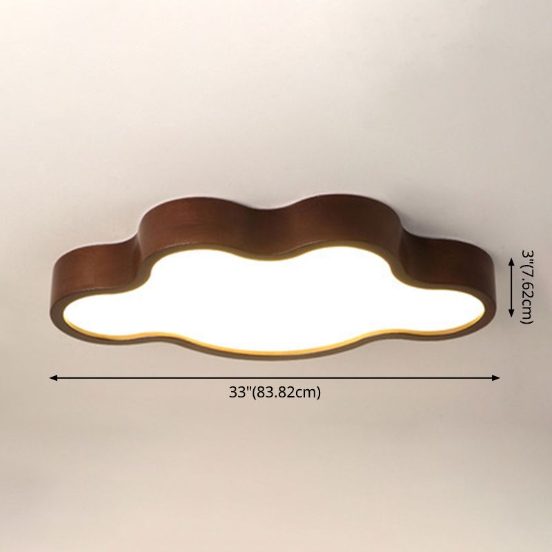 Plafonnier étoile 1 lumière en bois, spot nordique à encastrer pour chambre d'enfant