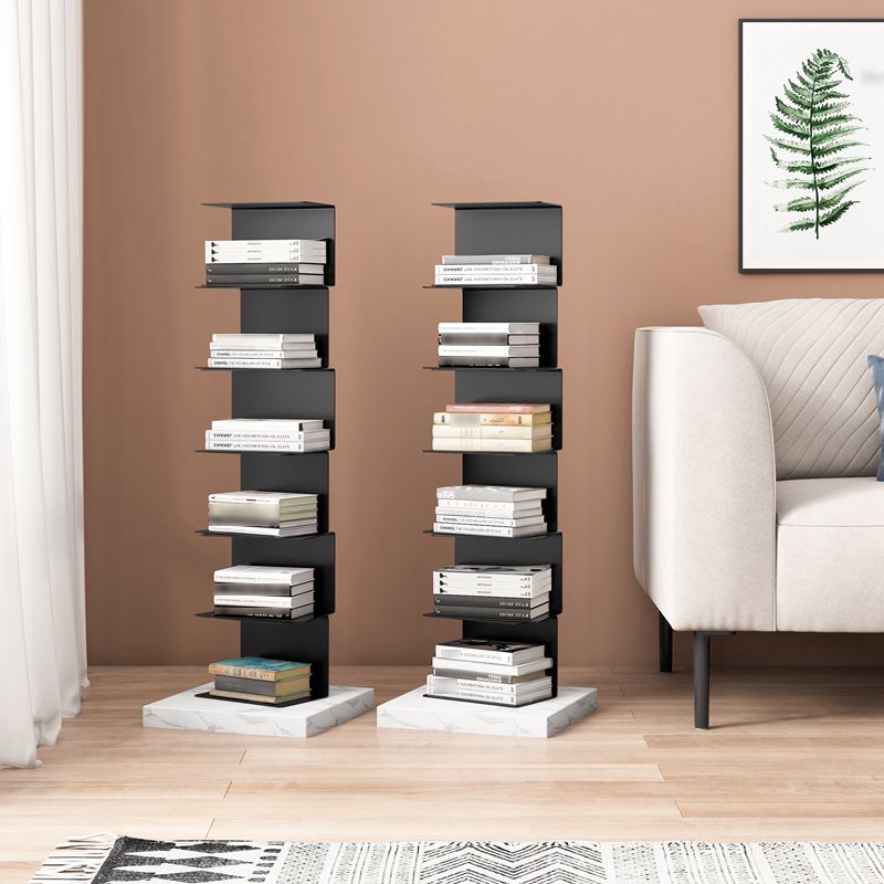 Modern Style Vertical Bookshelf Stainless Steel Shelf Bookcase for Home