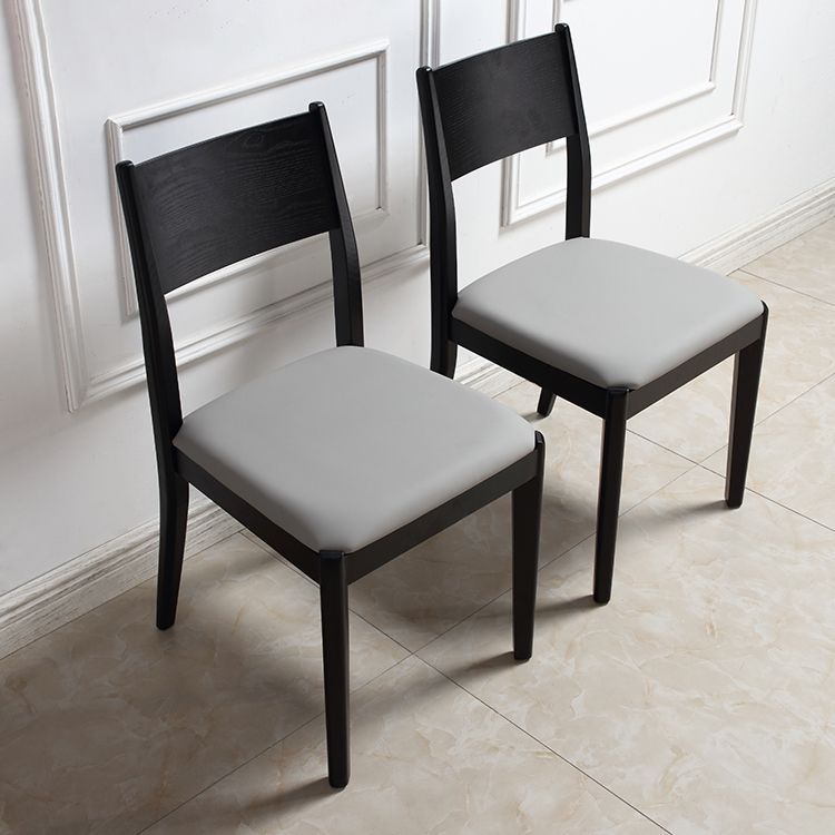 Chaise de salle à manger industrielle, chaise à dossier ouvert avec pieds en bois noir, pour usage domestique
