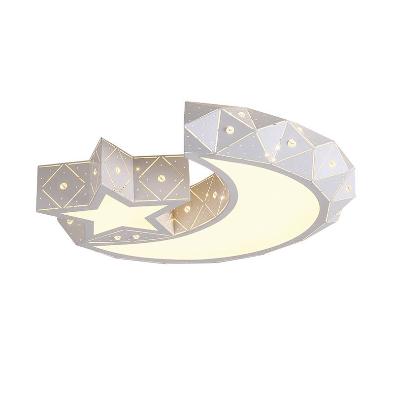 Moon And Star Flush Mount Ceiling Light 1 Light Acrylic Modern Flush Mount Ceiling Light for Bedroom
