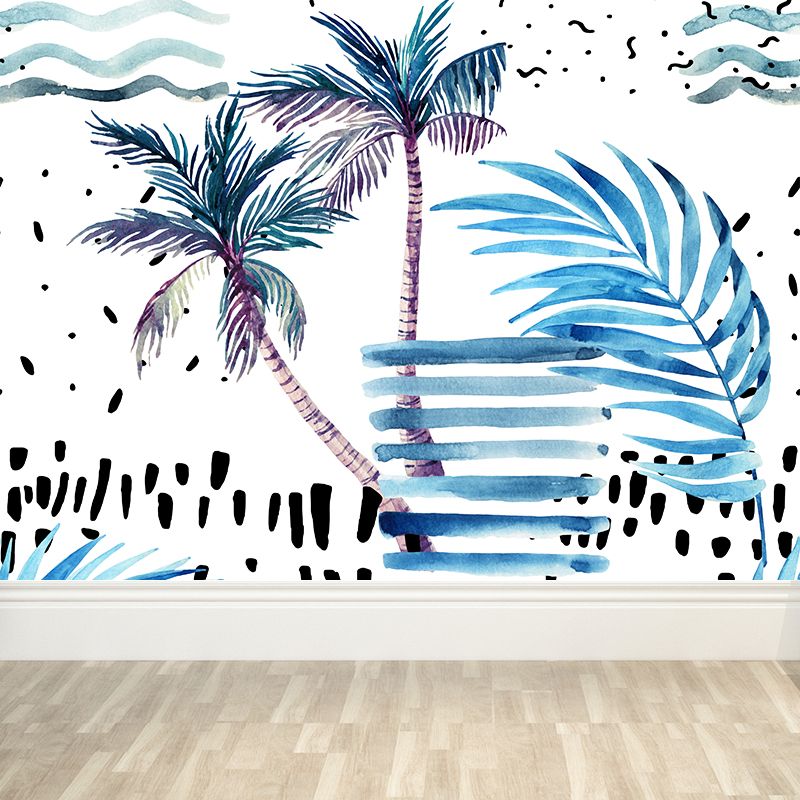 Coconut Tree Wall Mural Tropical Washable Living Room Wall Covering, Personalize