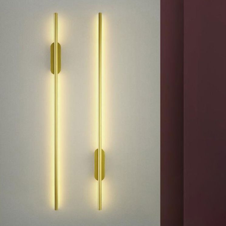 Zeitgenössische lineare Wand montierte Beleuchtung Metallische Wandmontagelampe für Wohnzimmer