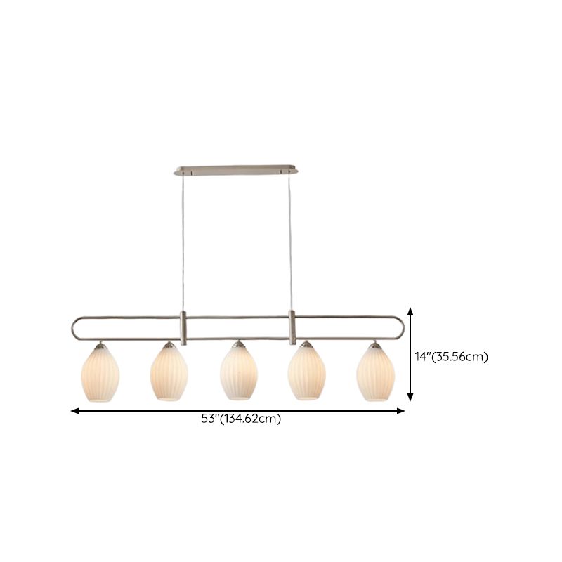 Nordic Style Iron Hanging Lamp Ellipse Shape Island Light Fixture for Living Room