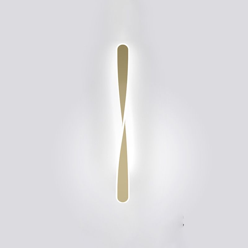 LED Line Shaped Wall Mount Light Fixture Postmodern Style Metal Wall Sconce