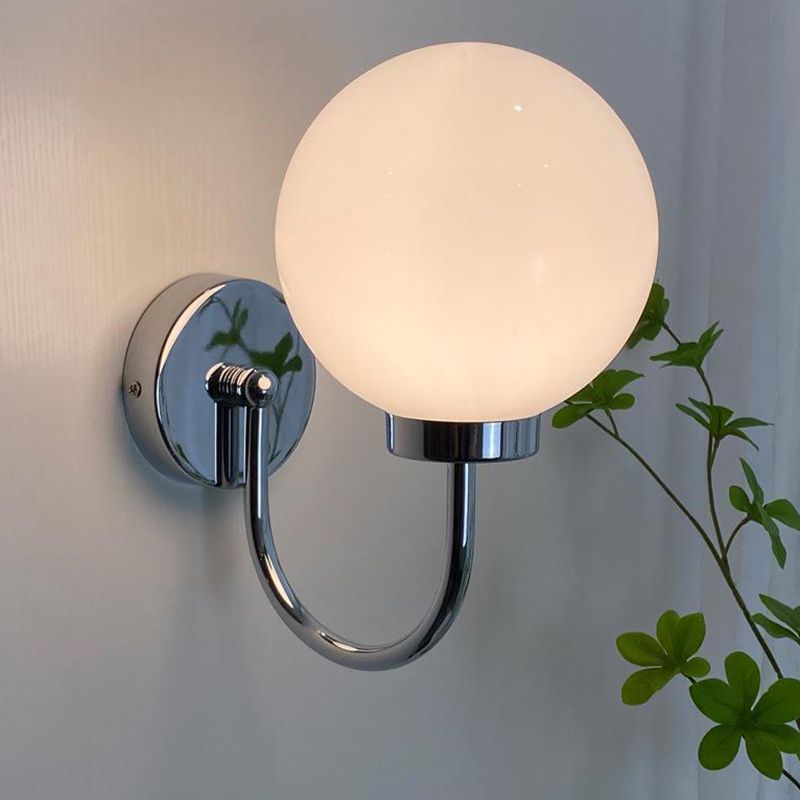 Nordic Vanity Light Creative Glass Ball Shade Wall Light Sconce for Washroom