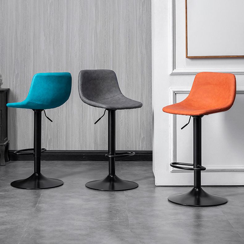 Contemporary Metal Kitchen Dining Room Armless Stool Adjustable Height Barstool