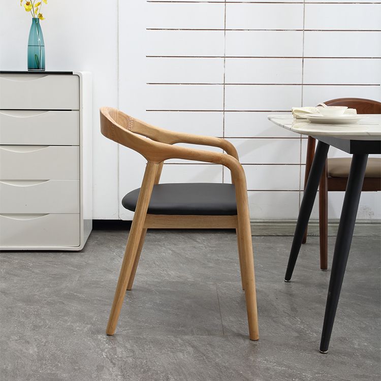 Silla de madera maciza de estilo tradicional, sillas de comedor de cocina con brazo trasero abierto