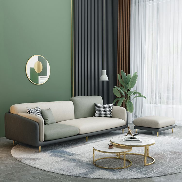 Contemporary Faux Leather Stain Resistant Standard Settee Couch
