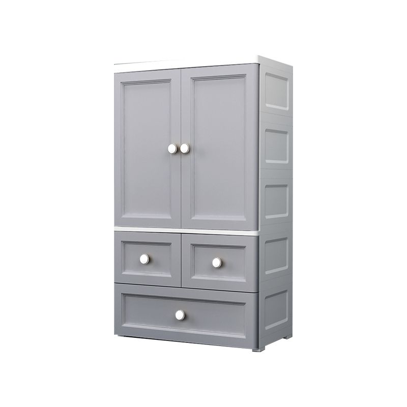 Matte Finish Plastic Bedroom Cabinet Contemporary Hinged Door Storage Cabinet