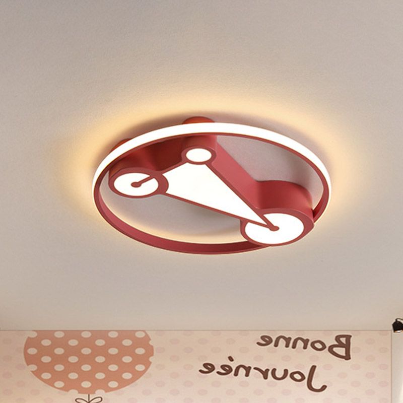 Geometry Child Room Ceiling Flush Acrylic Kids Style LED Flushmount Lamp in White/Pink/Blue