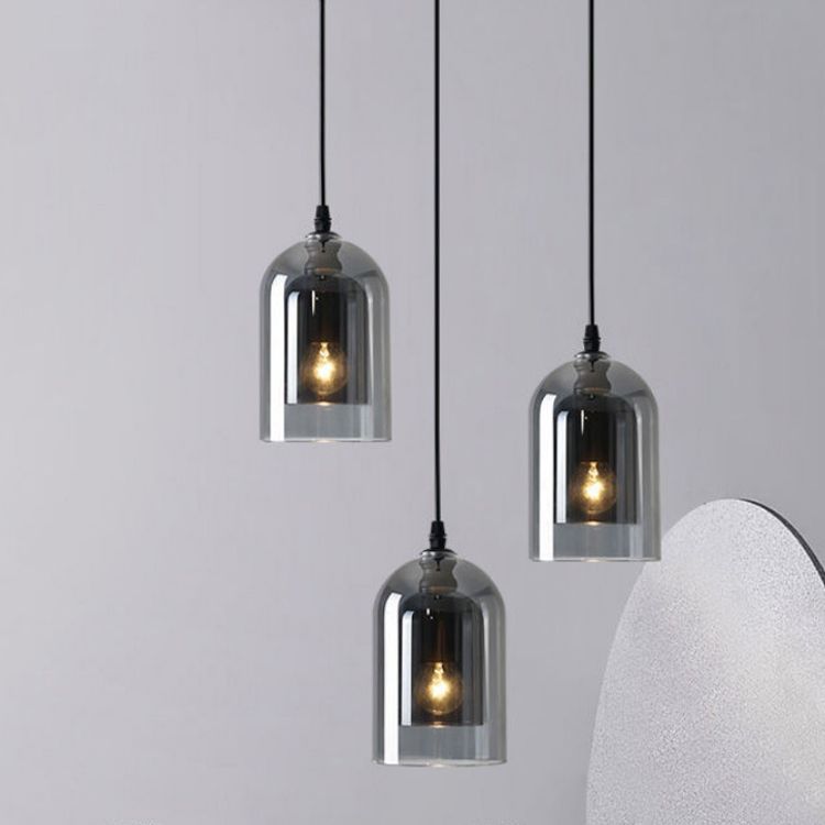 Doppelglas Hängelampe im modernen kreativen Stil Iron Bell Anhänger Licht für Esszimmer
