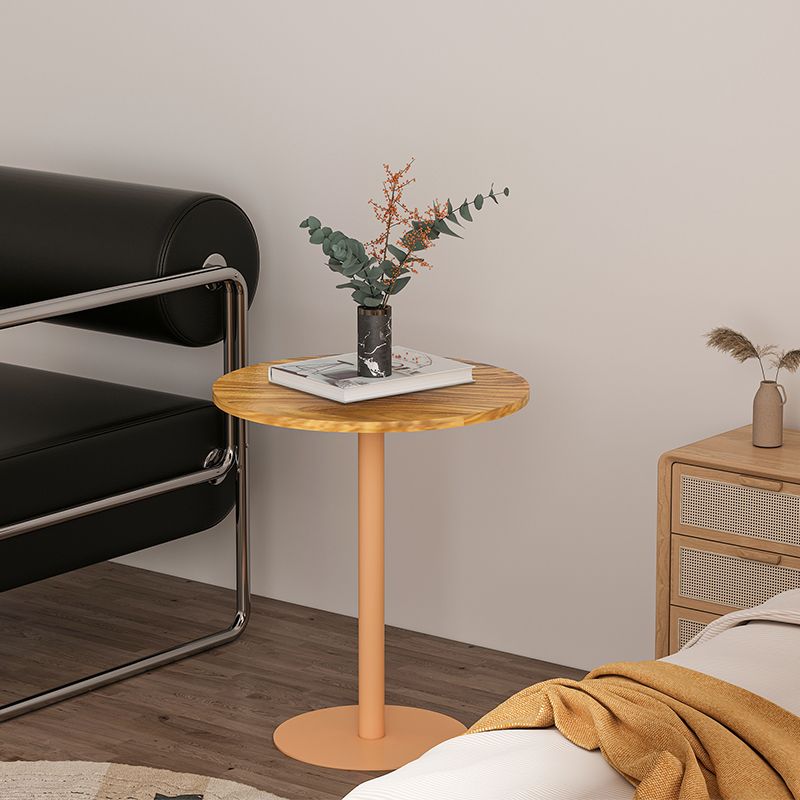 Round Pedestal End Table Minimalist Wood Side End Table for Living Room