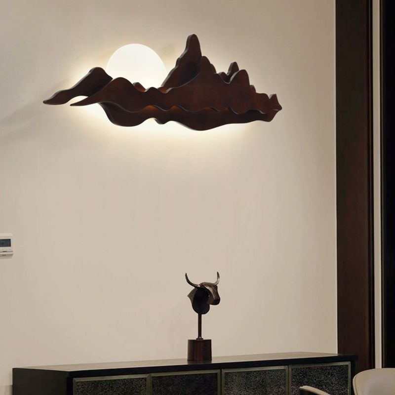 1 luci di luce unica unica in stile moderno illuminazione a parete in legno per camera da letto