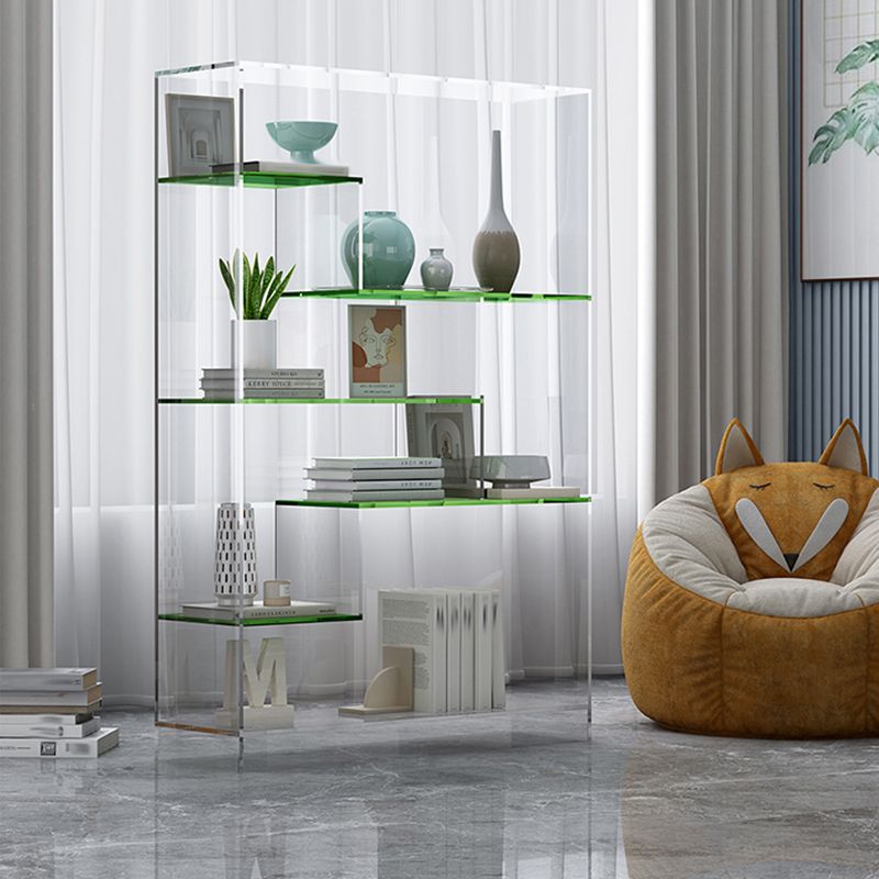 Acrylic Bookcase Modern Style Closed Back Vertical Bookshelf for Office