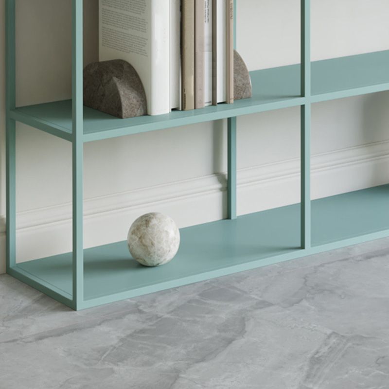 9.8" W Modern Open Storage Bookcase Metal Bookshelf with Shelves