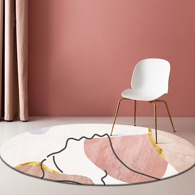 Meerkleurig huisduien moderne kleurblokt tapijt Synthetische synthetische niet-slip achterste wasbaar tapijt