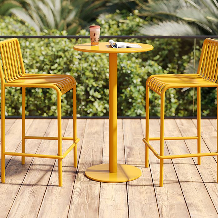 1/3/4 Pieces Industrial Round Bar Table Set Pub Table with Metal Pedestal