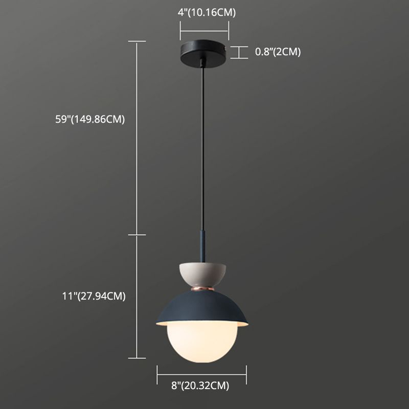 Style minimaliste moderne Global Down Lighting Pendant Metal Metal 1 Plafond suspendu éclairage pour chambre à coucher
