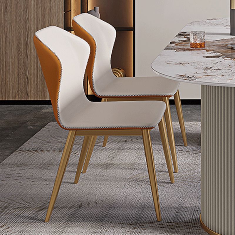 Contemporary Dining Table Stainless Steel Base Oval Double Pedestal Table for Home