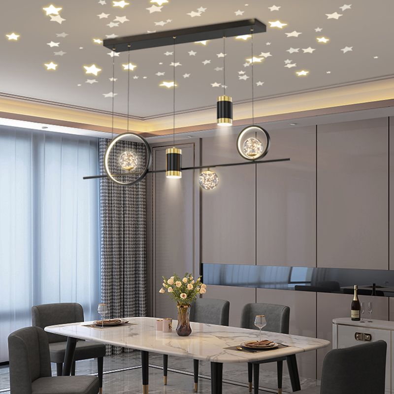 Spherical Shape Island Lights Contemporary Style Metal Island Lighting