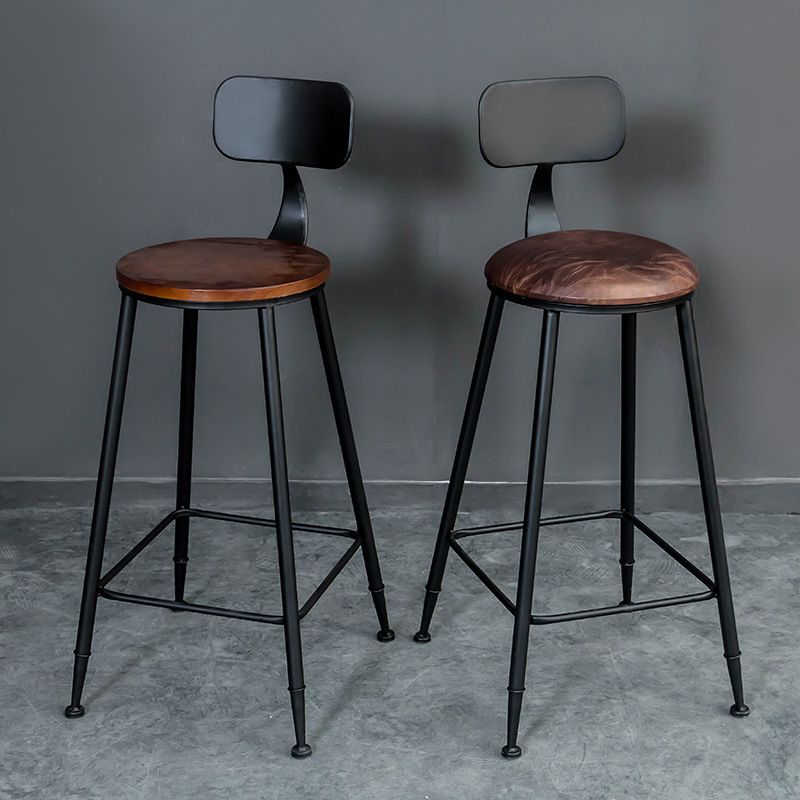 Contemporary Dining Stools Low Back Bar Stools with Footrest