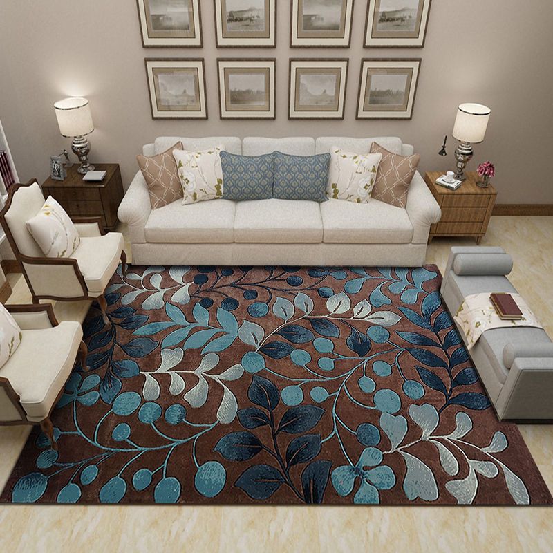 Light Gold Deer Rug Polyester Modern Rug Washable Rug for Living Room